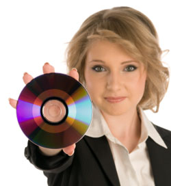 girl with dvd